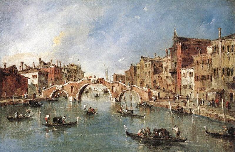 GUARDI, Francesco The Three-Arched Bridge at Cannaregio sdg china oil painting image